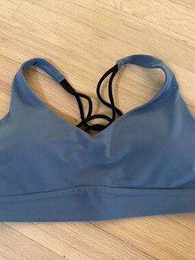 Athleta Slate Blue Strappy Sports Bra